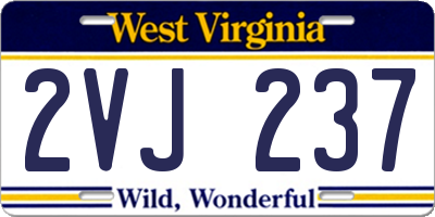 WV license plate 2VJ237