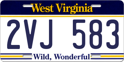 WV license plate 2VJ583