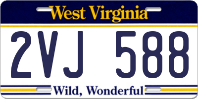 WV license plate 2VJ588