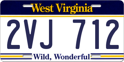 WV license plate 2VJ712