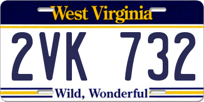 WV license plate 2VK732