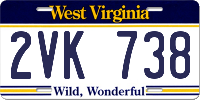 WV license plate 2VK738