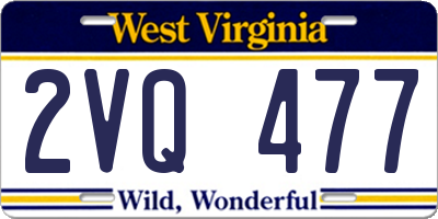 WV license plate 2VQ477