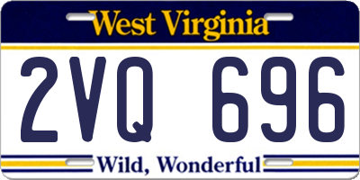 WV license plate 2VQ696