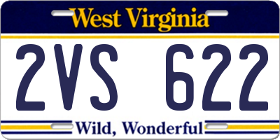 WV license plate 2VS622