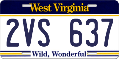 WV license plate 2VS637
