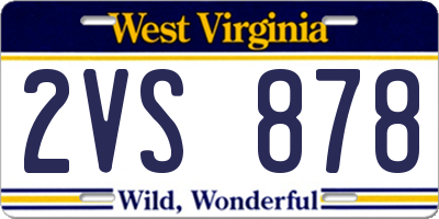 WV license plate 2VS878