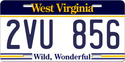 WV license plate 2VU856