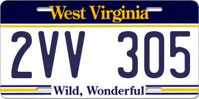 WV license plate 2VV305