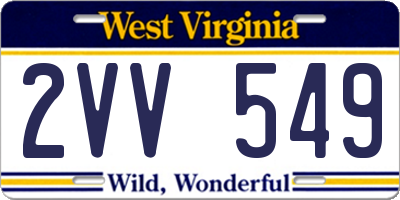 WV license plate 2VV549