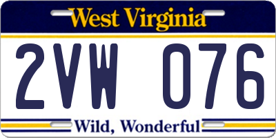 WV license plate 2VW076