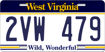WV license plate 2VW479