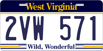 WV license plate 2VW571