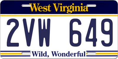 WV license plate 2VW649