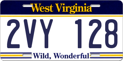 WV license plate 2VY128