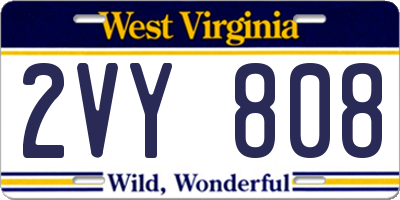 WV license plate 2VY808