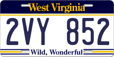 WV license plate 2VY852