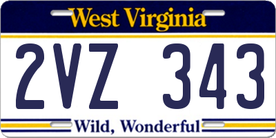 WV license plate 2VZ343
