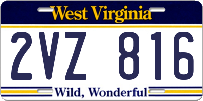 WV license plate 2VZ816