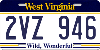 WV license plate 2VZ946