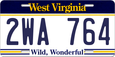 WV license plate 2WA764