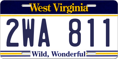 WV license plate 2WA811