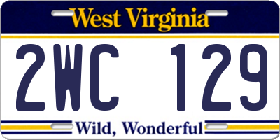 WV license plate 2WC129