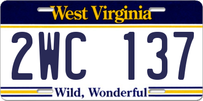 WV license plate 2WC137