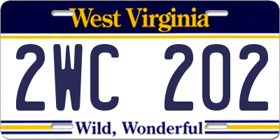 WV license plate 2WC202