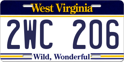 WV license plate 2WC206