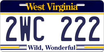 WV license plate 2WC222