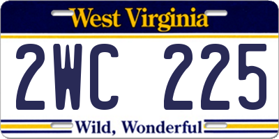 WV license plate 2WC225