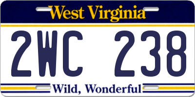 WV license plate 2WC238