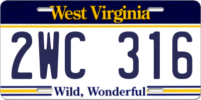 WV license plate 2WC316