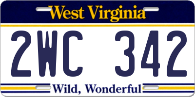 WV license plate 2WC342