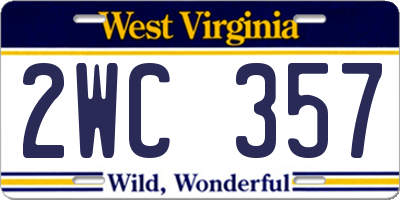 WV license plate 2WC357