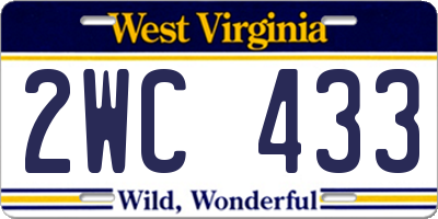 WV license plate 2WC433