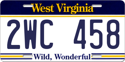 WV license plate 2WC458