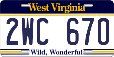WV license plate 2WC670