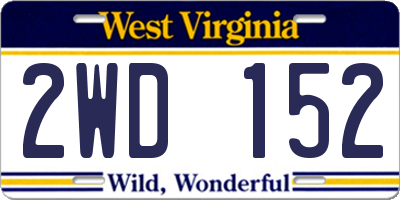 WV license plate 2WD152