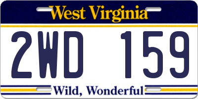 WV license plate 2WD159
