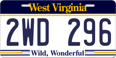 WV license plate 2WD296