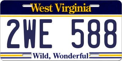 WV license plate 2WE588