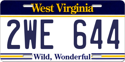 WV license plate 2WE644