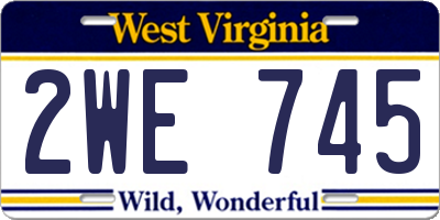 WV license plate 2WE745