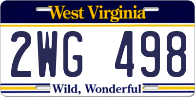 WV license plate 2WG498