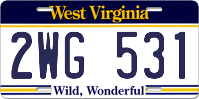 WV license plate 2WG531