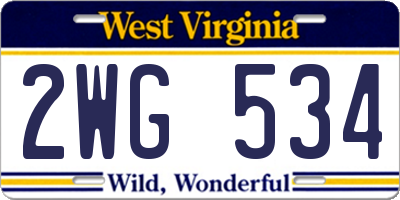 WV license plate 2WG534