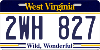 WV license plate 2WH827