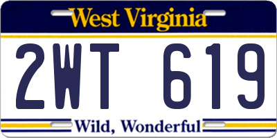 WV license plate 2WT619